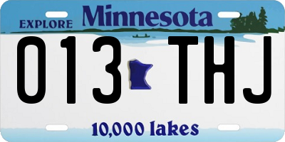 MN license plate 013THJ