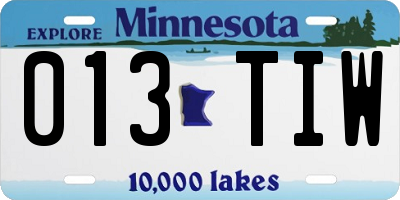 MN license plate 013TIW