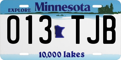MN license plate 013TJB