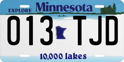 MN license plate 013TJD