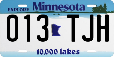 MN license plate 013TJH