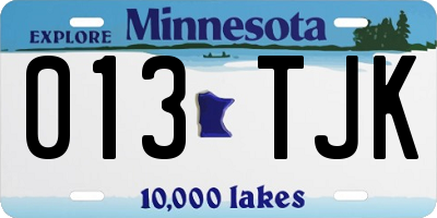 MN license plate 013TJK