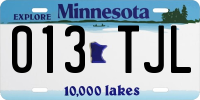 MN license plate 013TJL