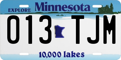 MN license plate 013TJM
