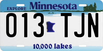 MN license plate 013TJN