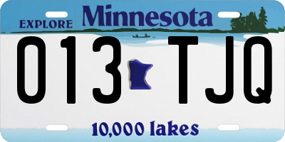 MN license plate 013TJQ