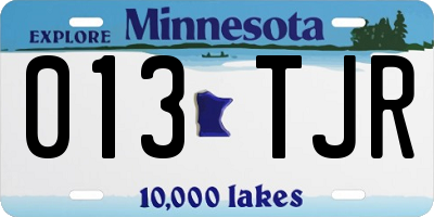MN license plate 013TJR
