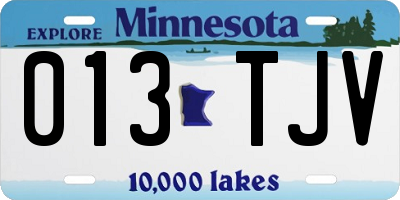 MN license plate 013TJV