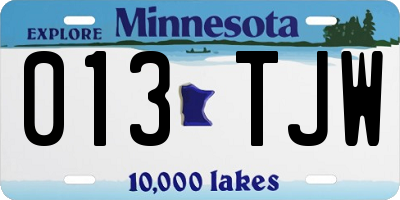 MN license plate 013TJW