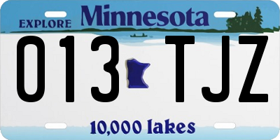 MN license plate 013TJZ