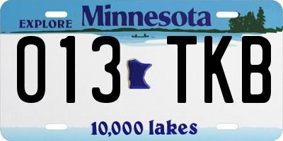 MN license plate 013TKB