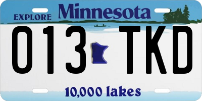 MN license plate 013TKD