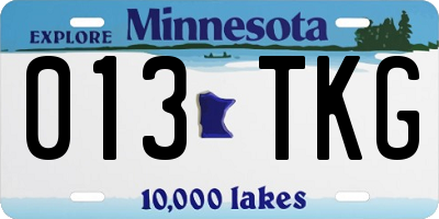 MN license plate 013TKG