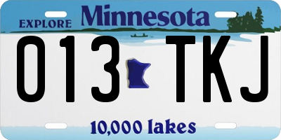 MN license plate 013TKJ