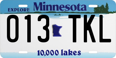 MN license plate 013TKL
