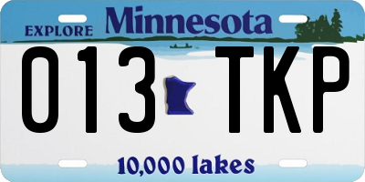 MN license plate 013TKP