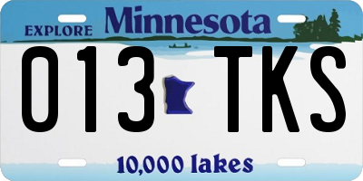 MN license plate 013TKS