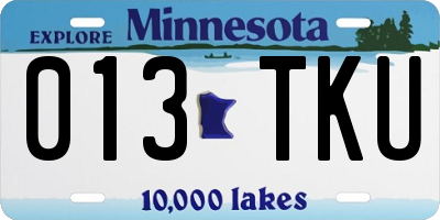 MN license plate 013TKU