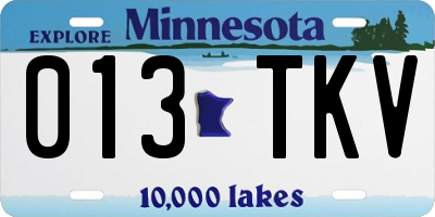MN license plate 013TKV