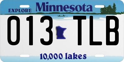 MN license plate 013TLB
