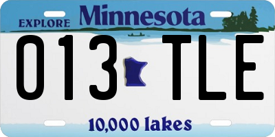 MN license plate 013TLE