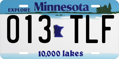 MN license plate 013TLF
