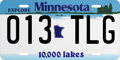 MN license plate 013TLG