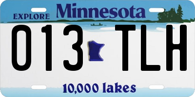 MN license plate 013TLH