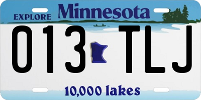 MN license plate 013TLJ
