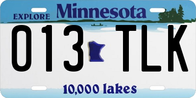 MN license plate 013TLK