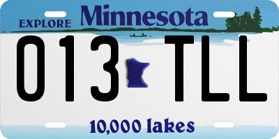MN license plate 013TLL