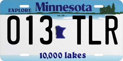 MN license plate 013TLR
