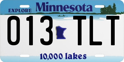 MN license plate 013TLT