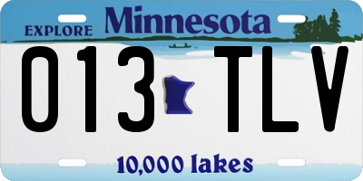MN license plate 013TLV