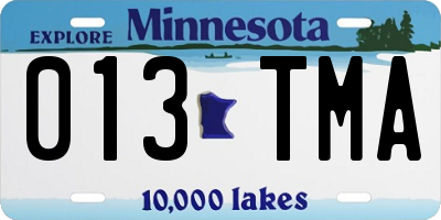 MN license plate 013TMA