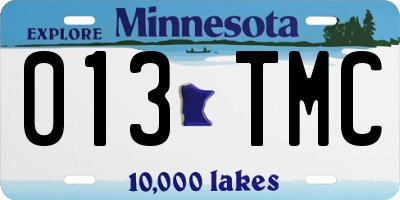 MN license plate 013TMC