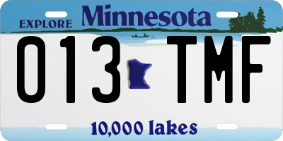 MN license plate 013TMF