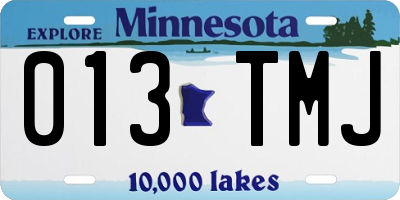 MN license plate 013TMJ