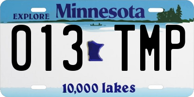 MN license plate 013TMP