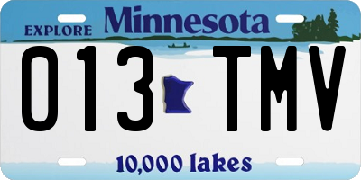 MN license plate 013TMV
