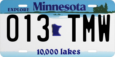 MN license plate 013TMW