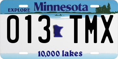 MN license plate 013TMX