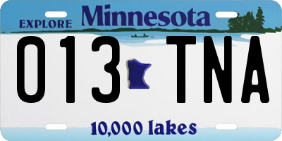 MN license plate 013TNA
