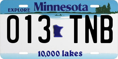 MN license plate 013TNB