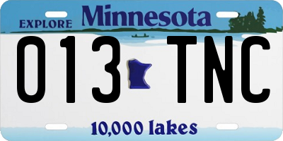 MN license plate 013TNC
