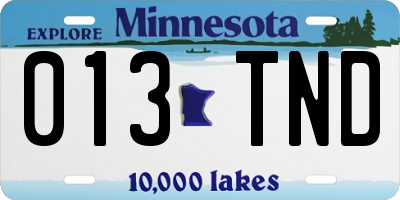 MN license plate 013TND