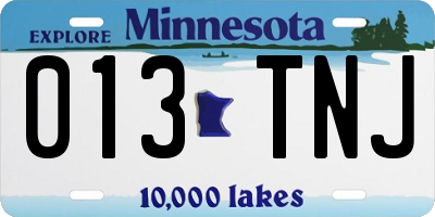 MN license plate 013TNJ