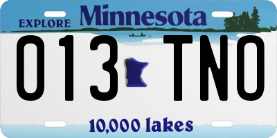 MN license plate 013TNO