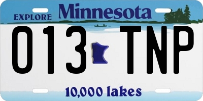 MN license plate 013TNP