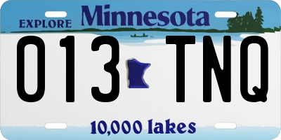 MN license plate 013TNQ